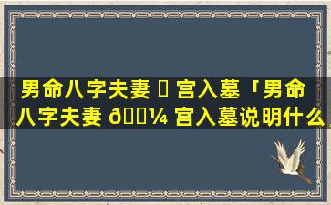 男命八字夫妻 ☘ 宫入墓「男命八字夫妻 🌼 宫入墓说明什么」